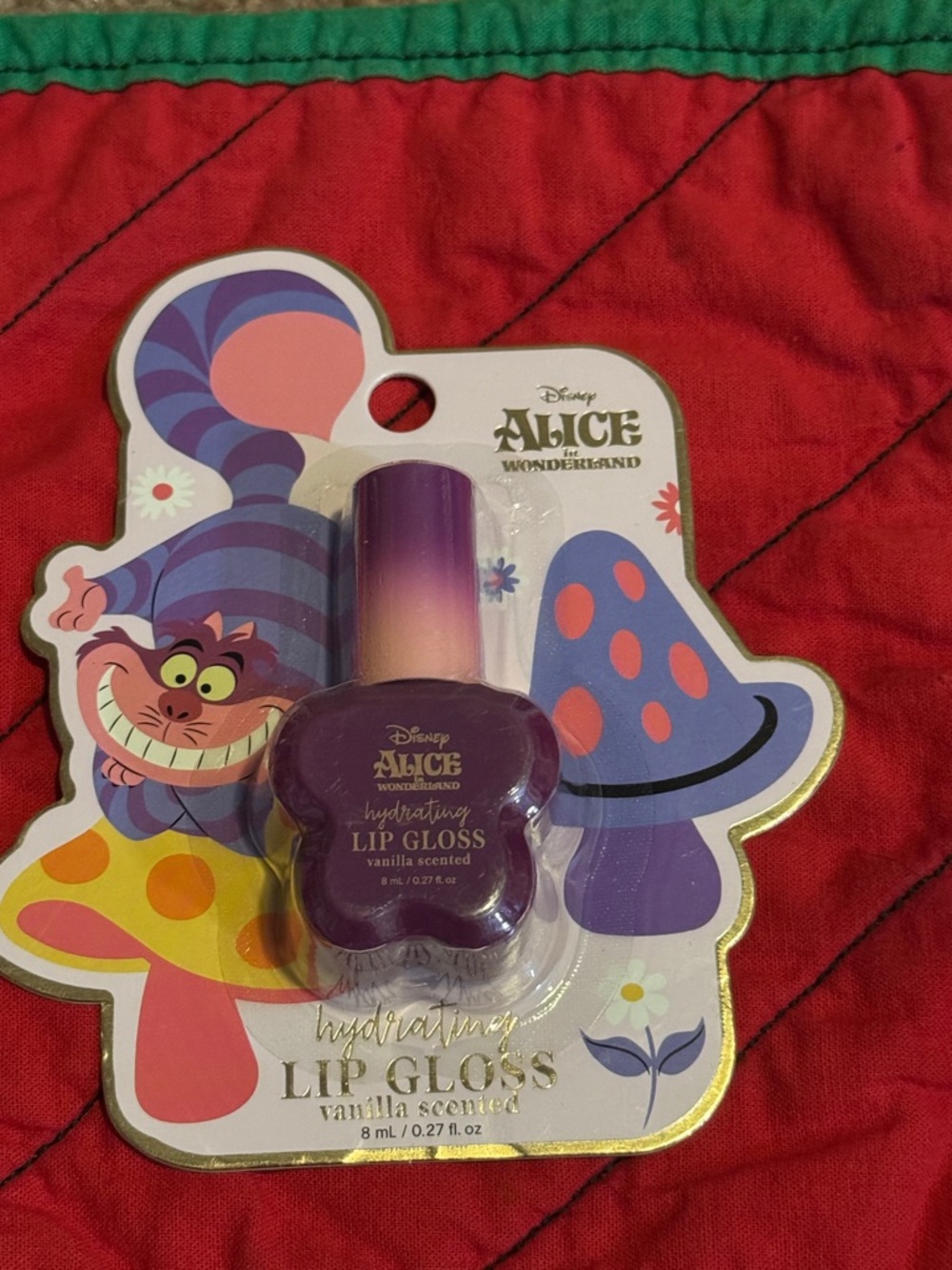 Disney Alice in Wonderland Purple Cheshire Gradient Flower Lip Gloss